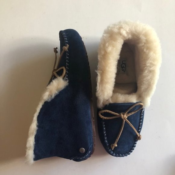 UGG leather fur Alena slipper moccasin. Size: 5 - Picture 3 of 10